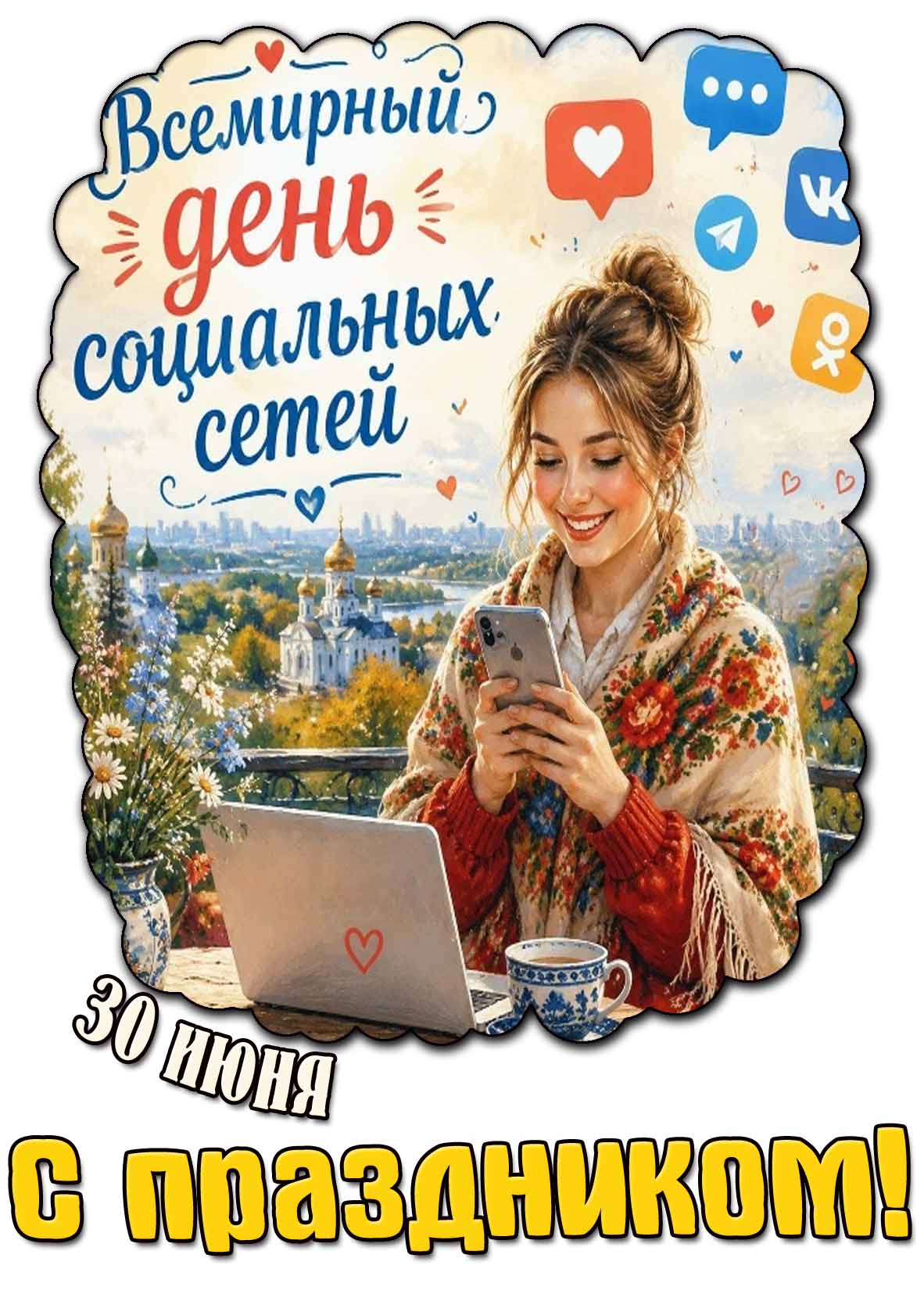 Картинка 30 июня - всемирный день социальных сетей! С праздником!