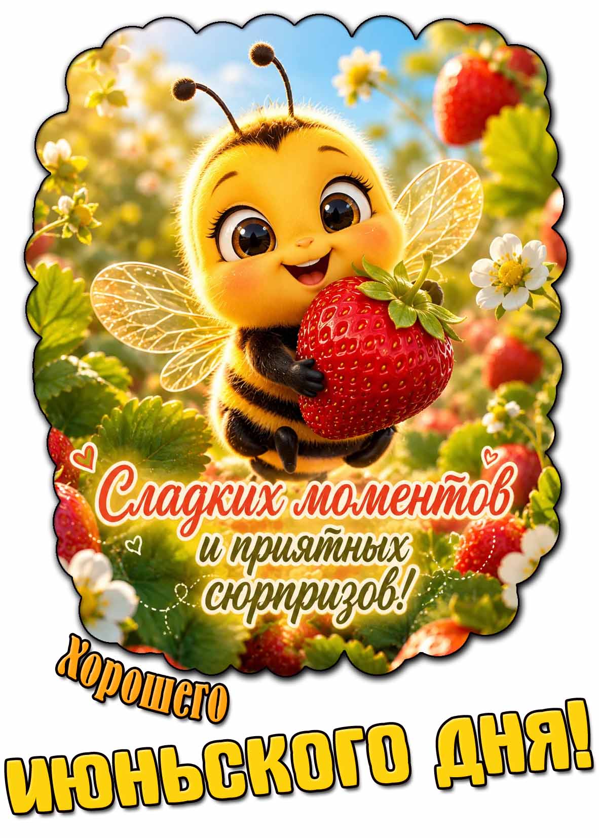 Картинка "Хорошего июньского дня! Сладких моментов и приятных сюрпризов!"