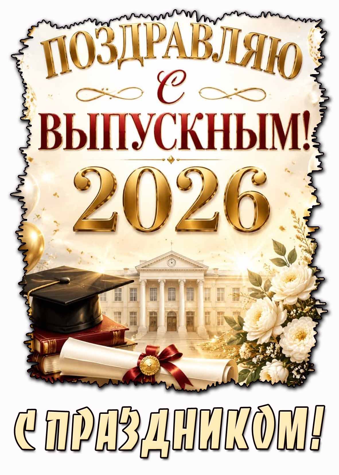 Картинка "Поздравляю с выпускным 2026! С праздником!"