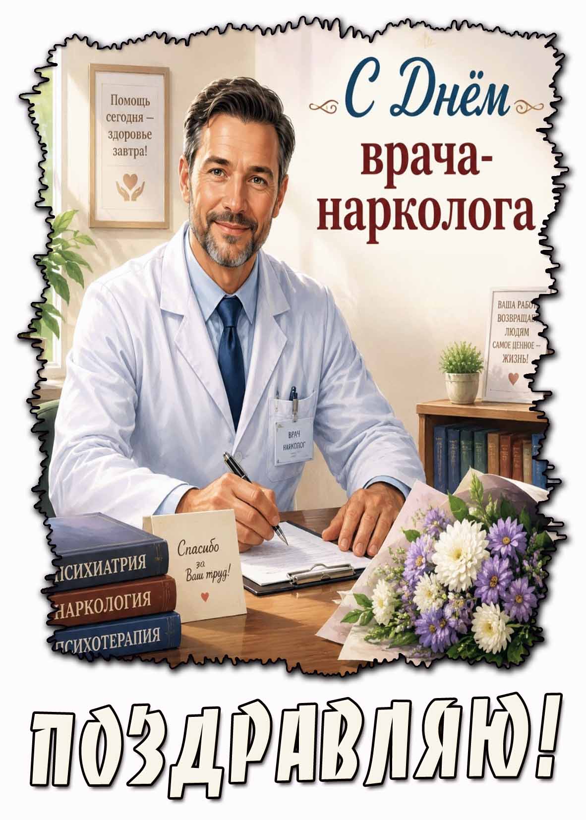 Картинка "С днём врача-нарколога! Спасибо за ваш труд! Поздравляю!"