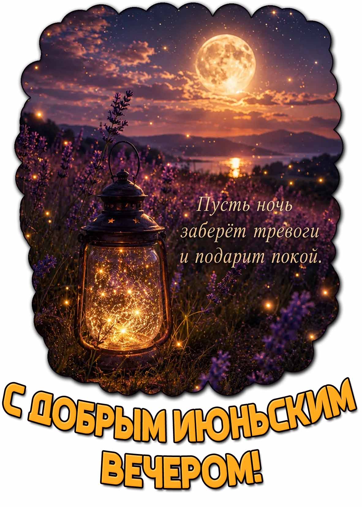 Картинка "С добрым июньским вечером! Пусть ночь заберёт тревоги и подарит покой!"