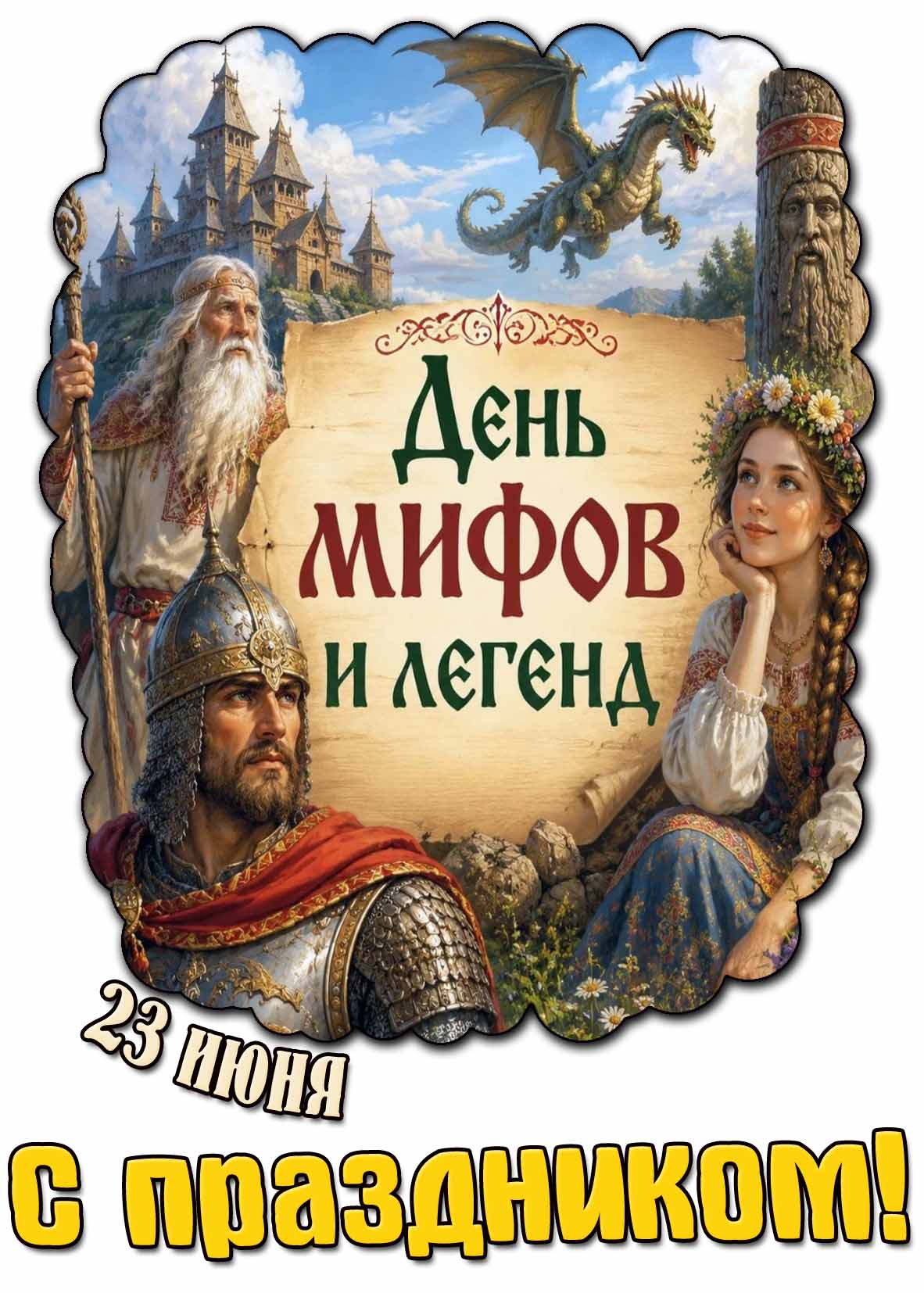 Красивая картинка 23 июня - день мифов и легенд! С праздником!