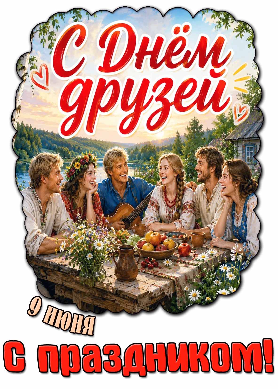 Красивая картинка 9 июня - с днём друзей! С праздником!