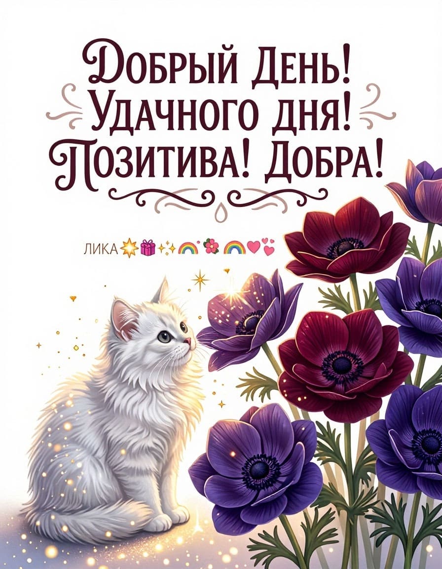 Красивая картинка "Добрый день! Удачного дня! Позитива! Добра!"