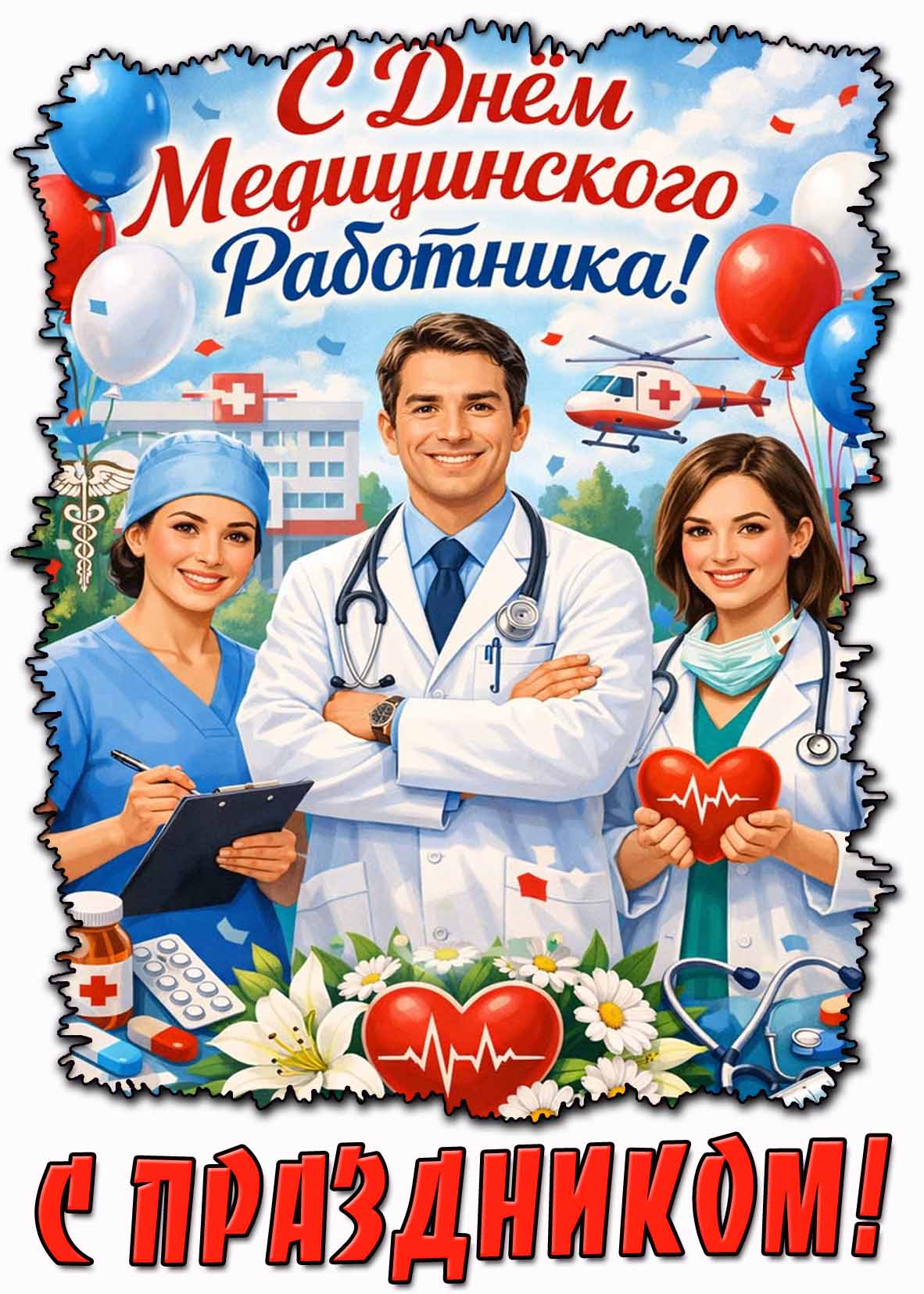 Красивая картинка "С днём медицинского работника! С праздником!"