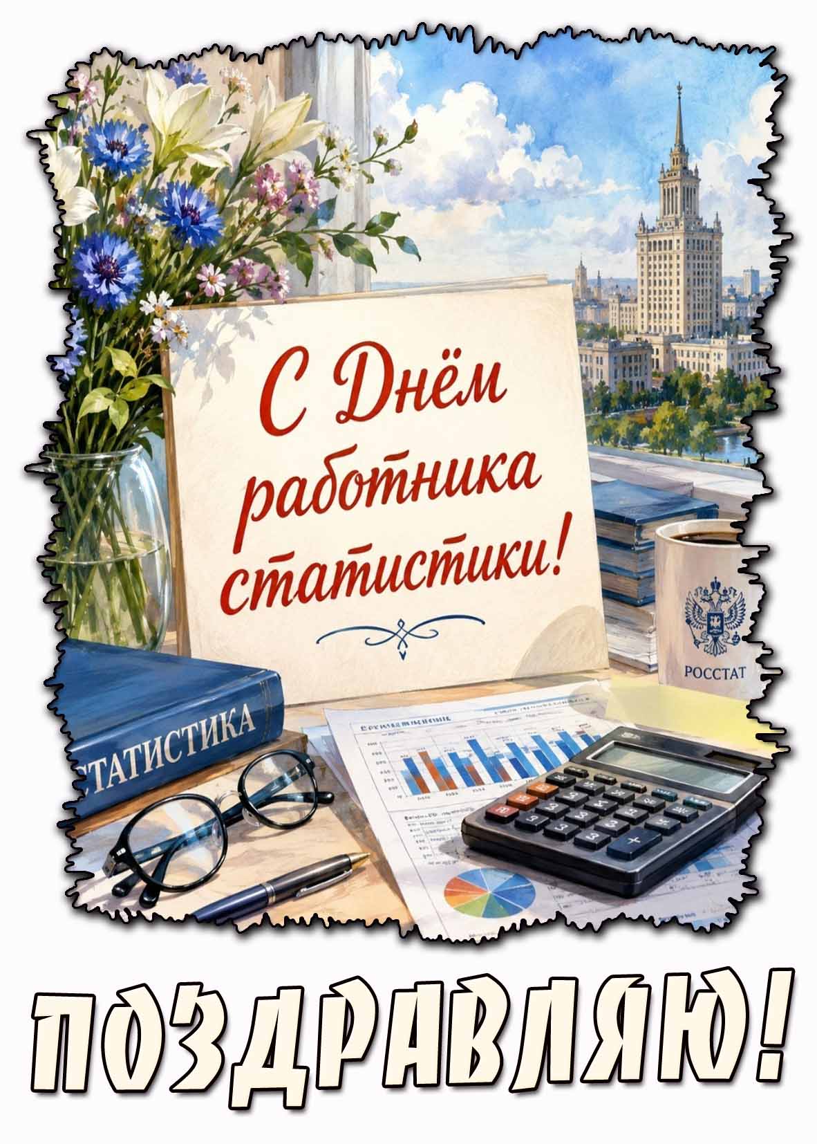 Красивая картинка "С днём работника статистики! Поздравляю!"