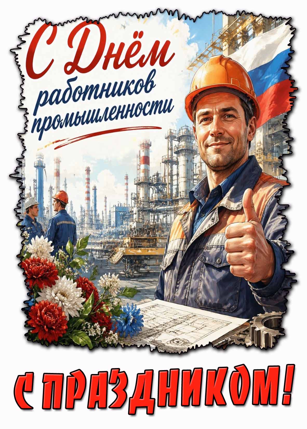 Красивая картинка "С днём работников промышленности! С праздником!"