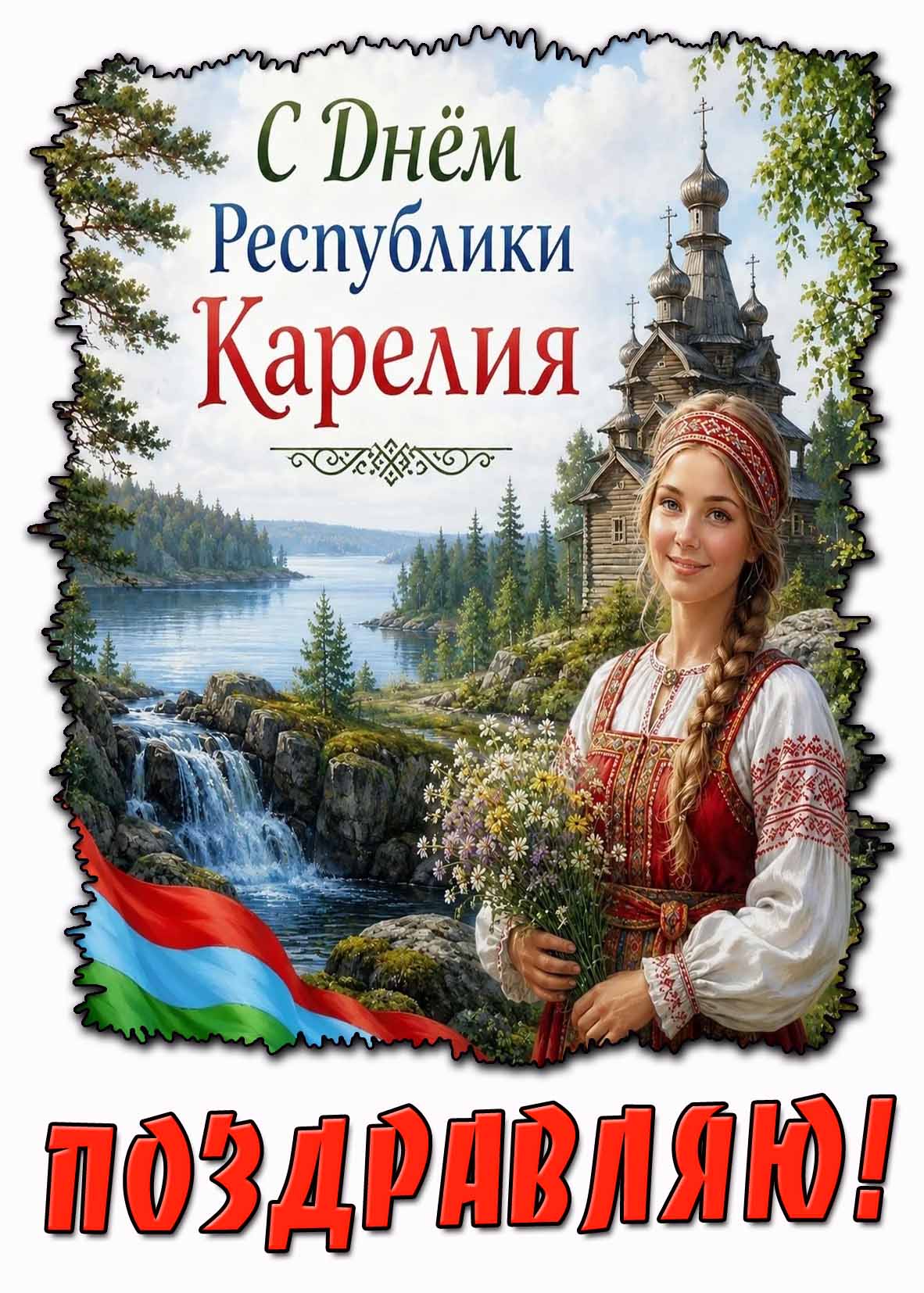 Красивая картинка "С днём республики Карелия! Поздравляю!"