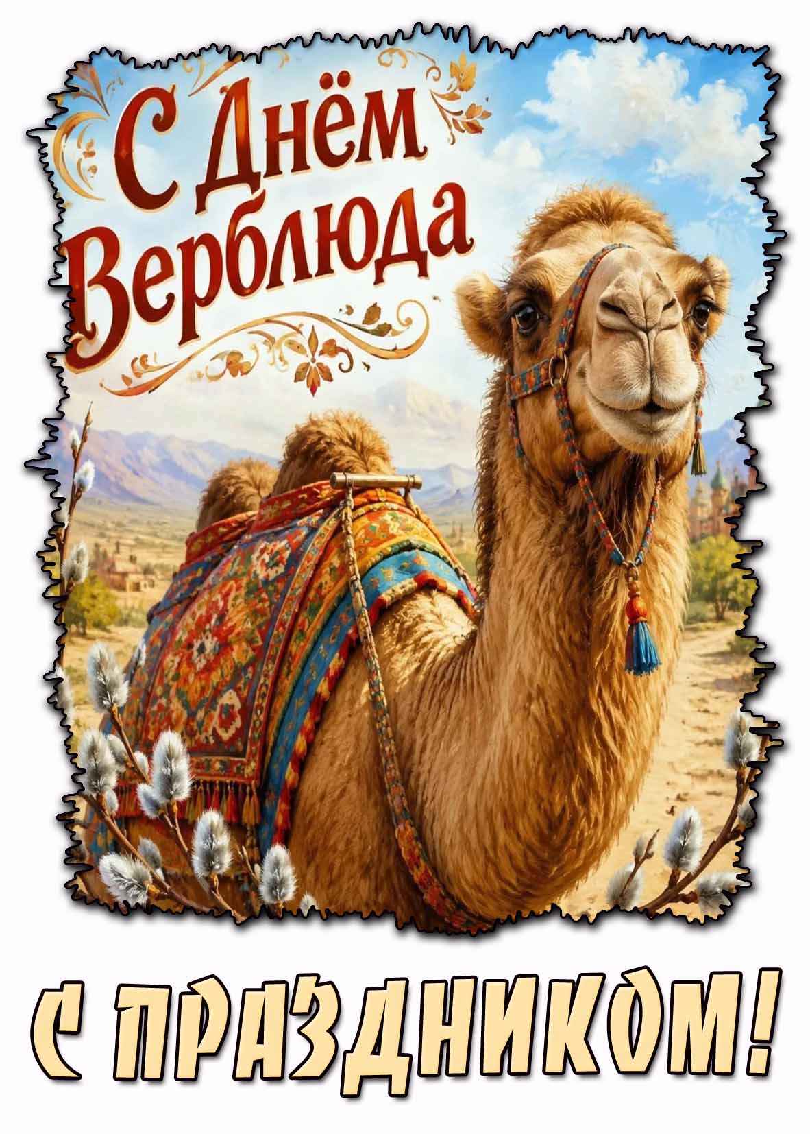Красивая картинка "С днём верблюда! С праздником!"