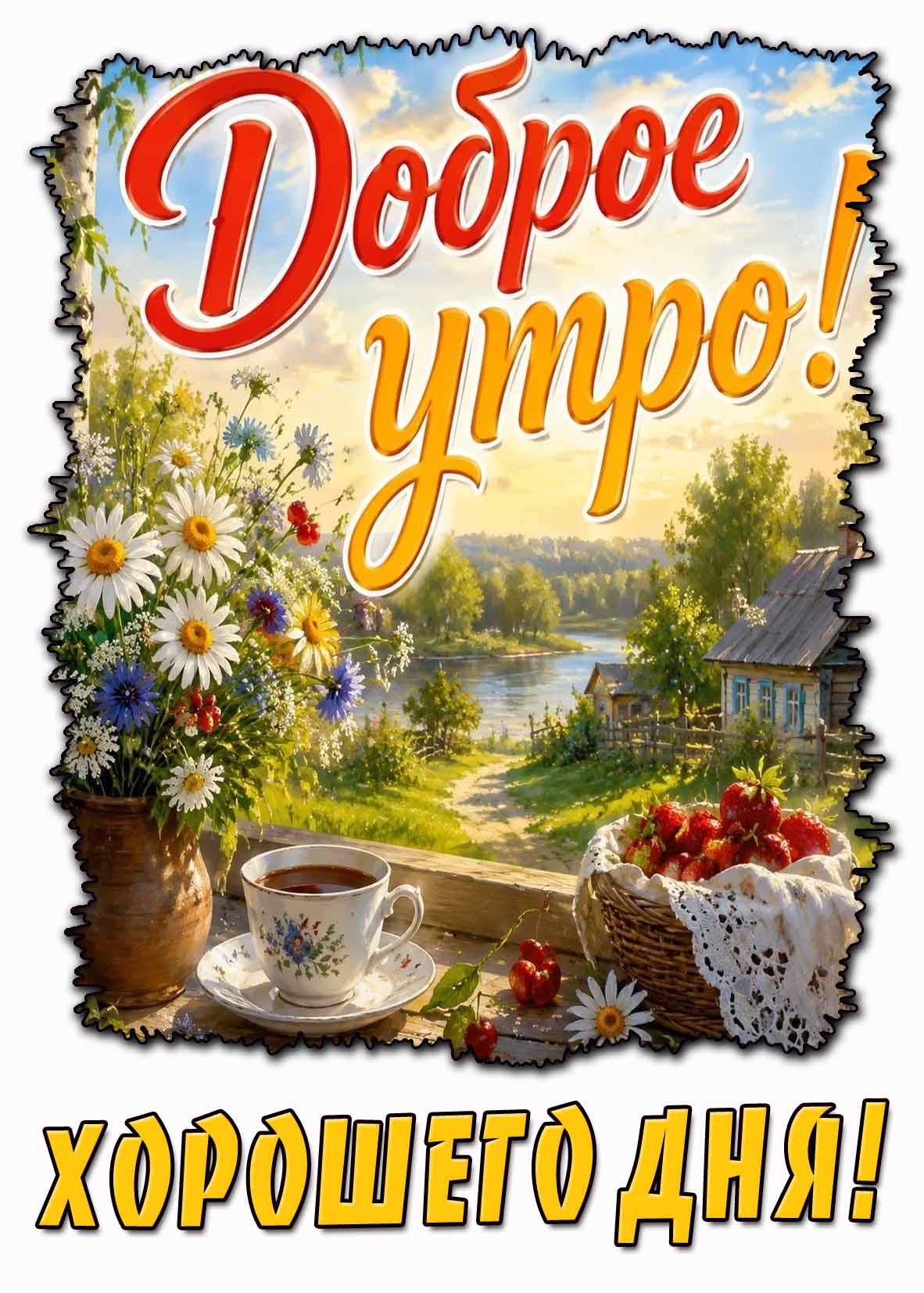 Чудесная летняя открытка "Доброе утро! Хорошего дня!"