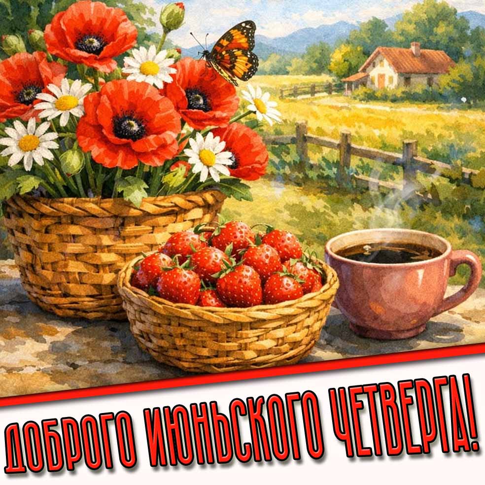 Красивая открытка доброго июньского четверга