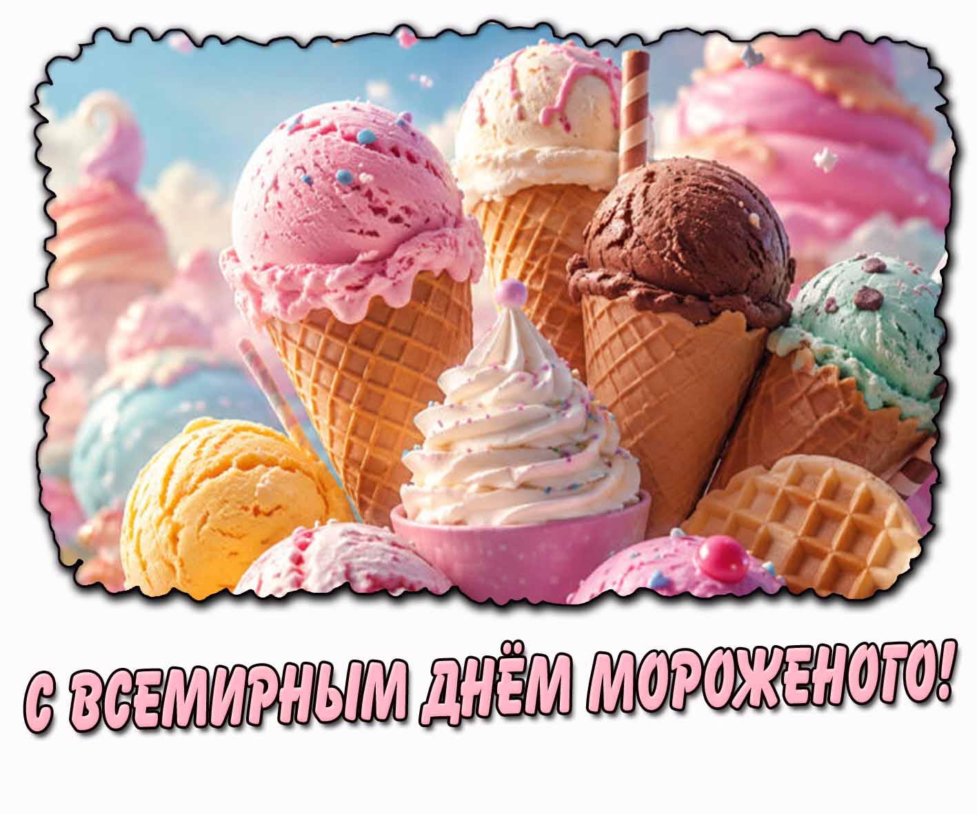 Открытка с Всемирным днём мороженого