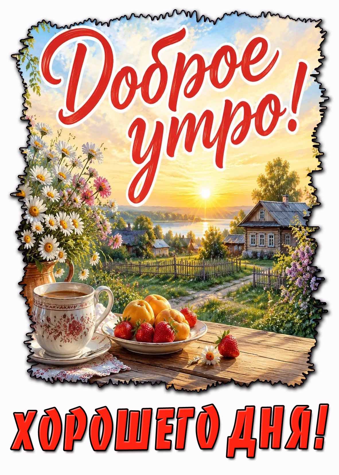 Летняя открытка "Доброе утро! Хорошего дня!"
