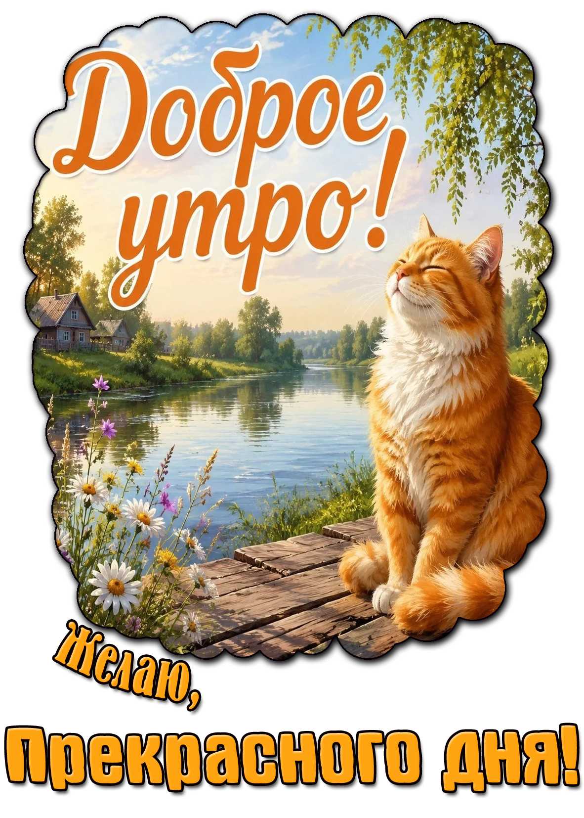 Летняя открытка "Доброе утро! Желаю, прекрасного дня!"