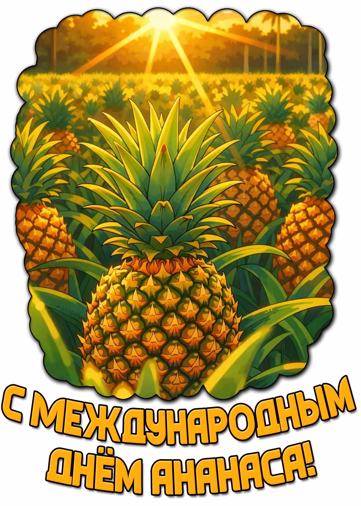 Открытка с Международным днём ананаса