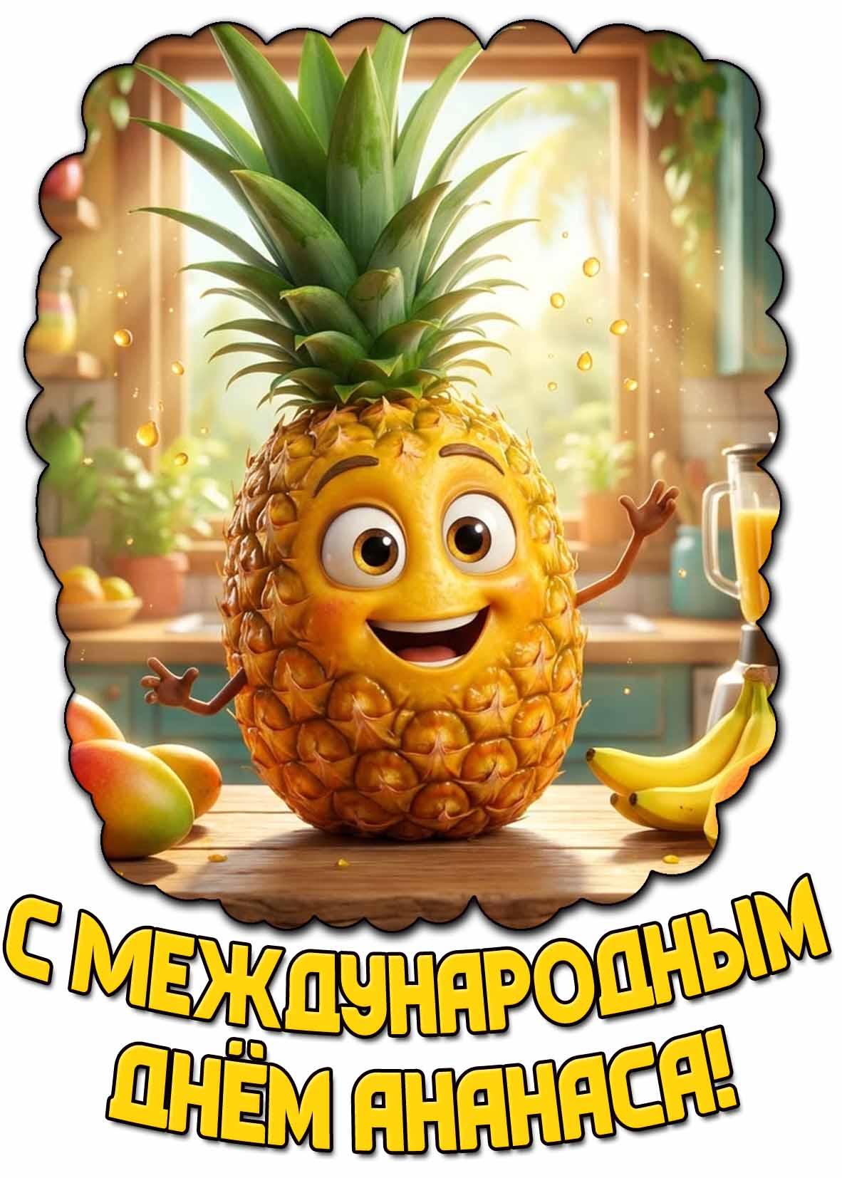 Картинка с Международным днём ананаса
