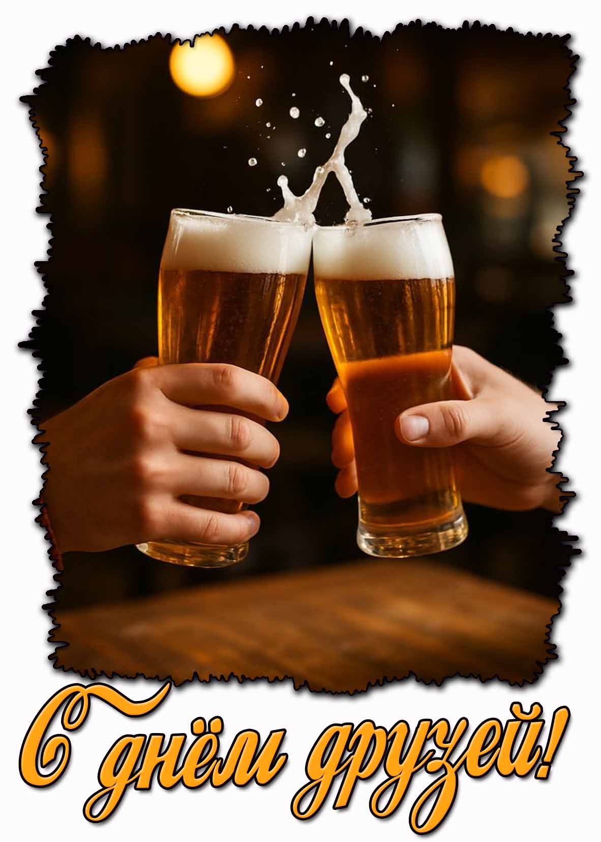 С днём друзей! - картинка с пивом