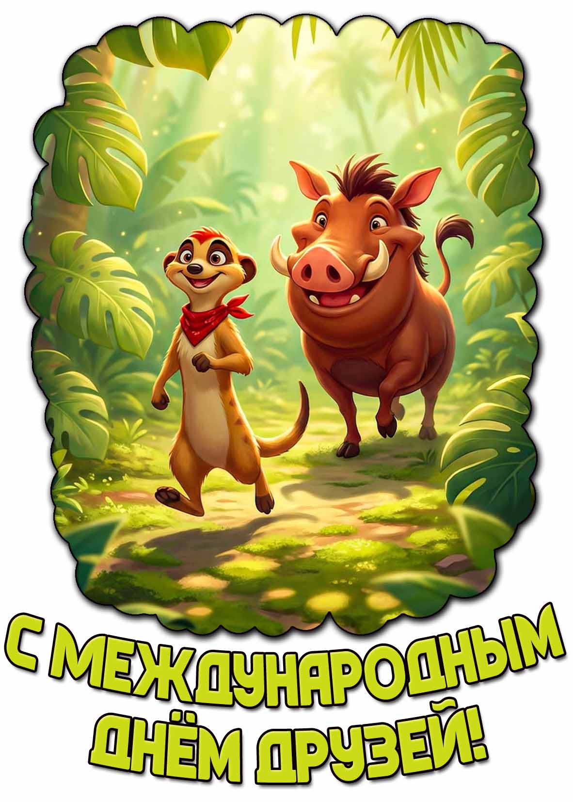Мультяшная картинка с Международным днём друзей