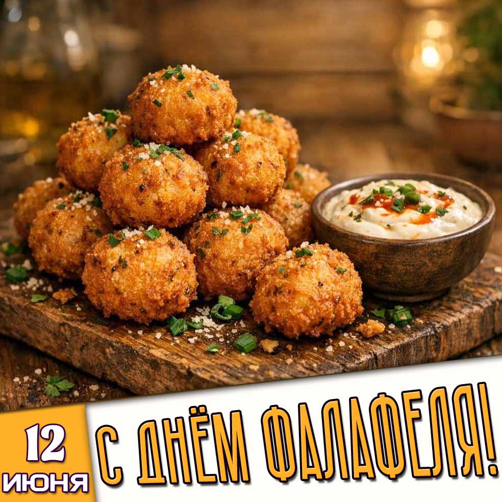 Открытка 12 июня - с днём фалафеля!