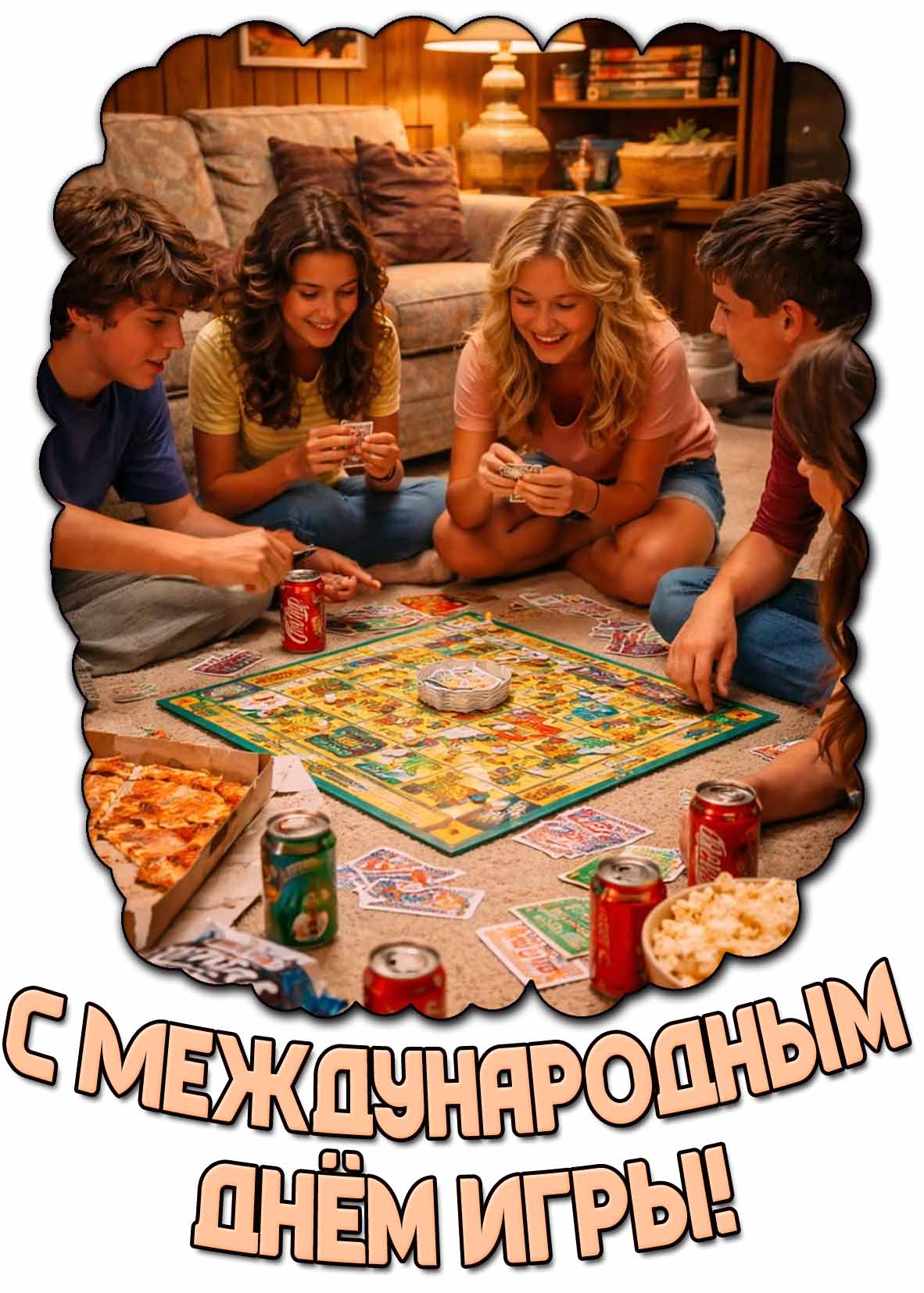 Открытка с Международным днём игры