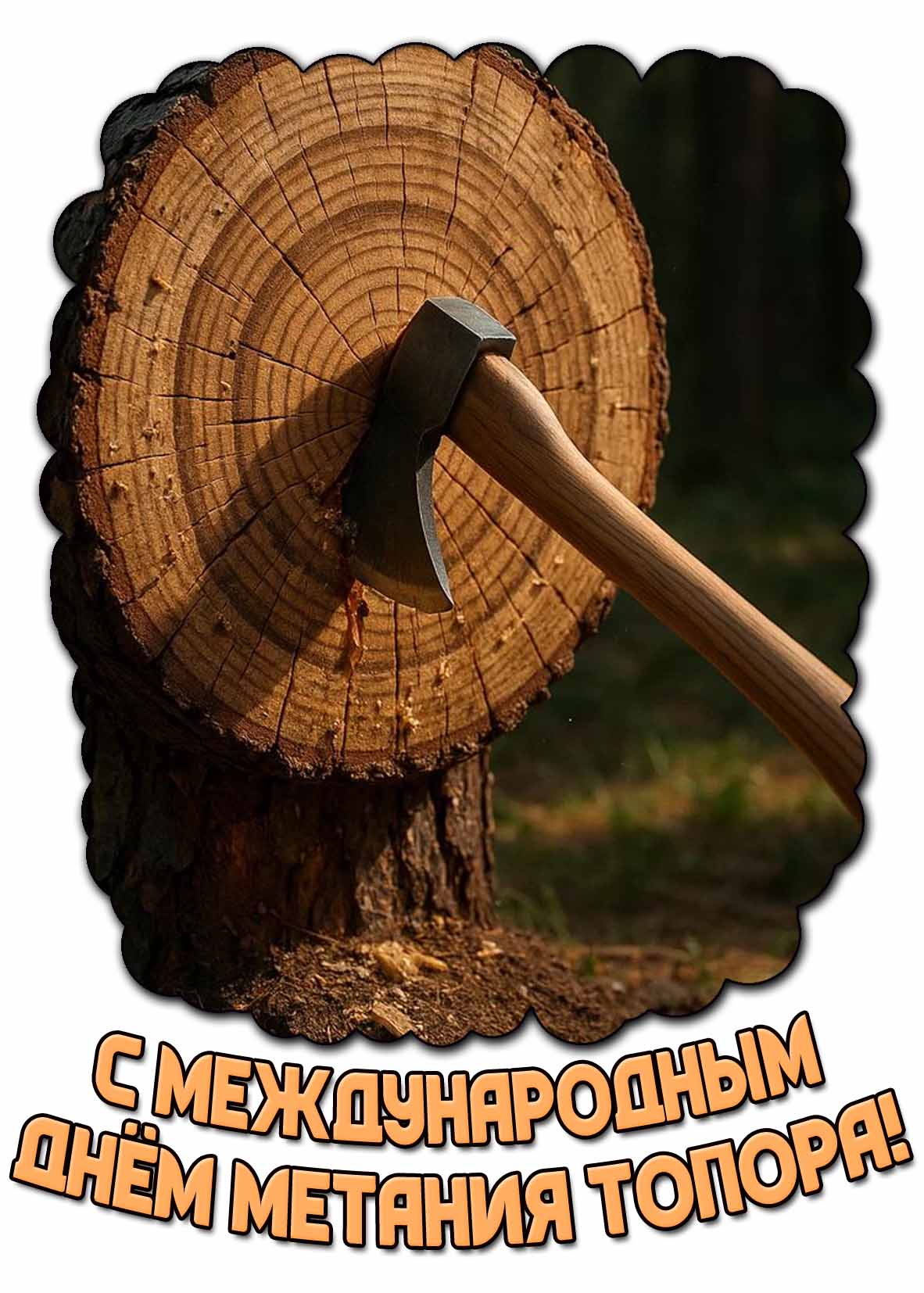 Картинка с Международным днём метания топора