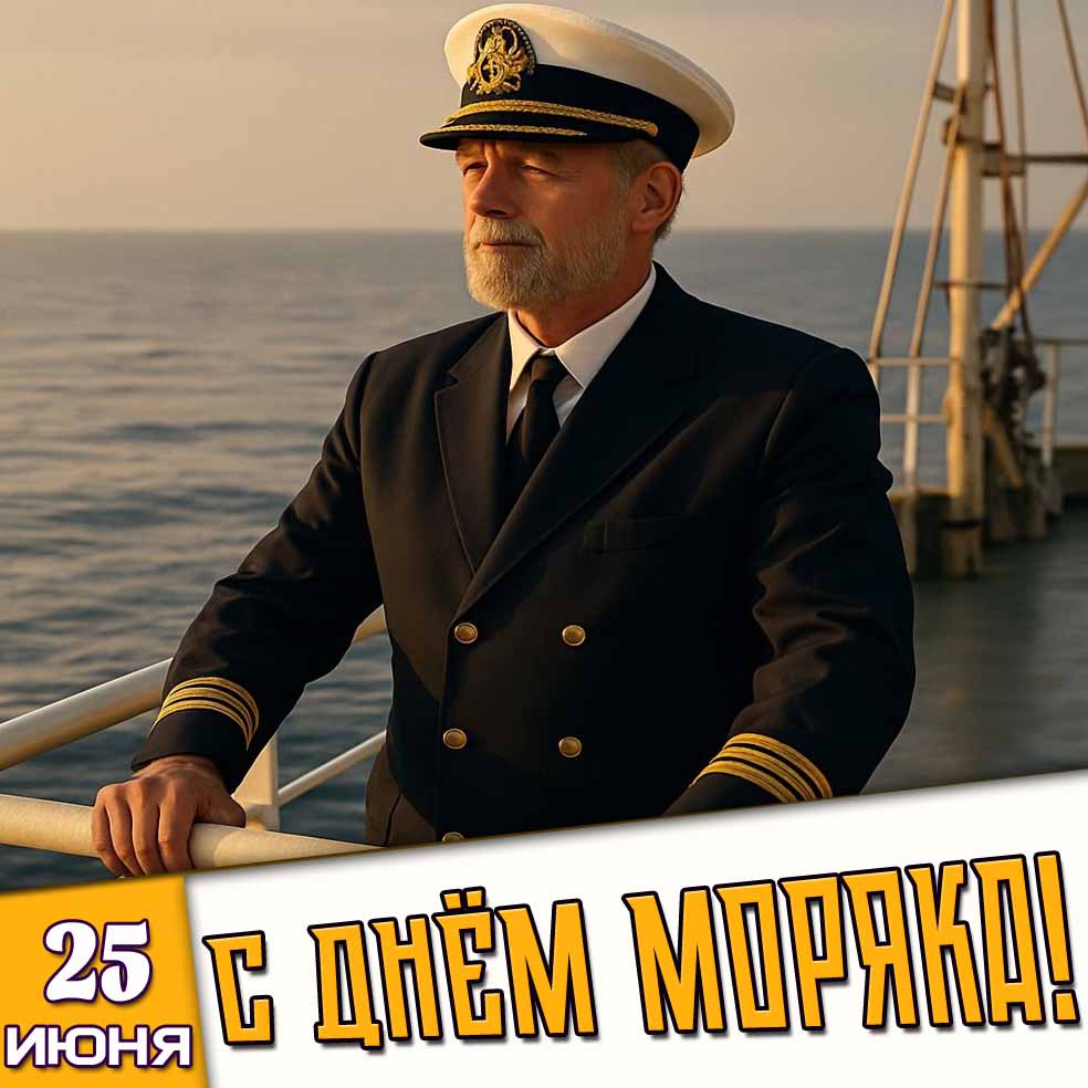 Открытка 25 июня - с днём моряка!