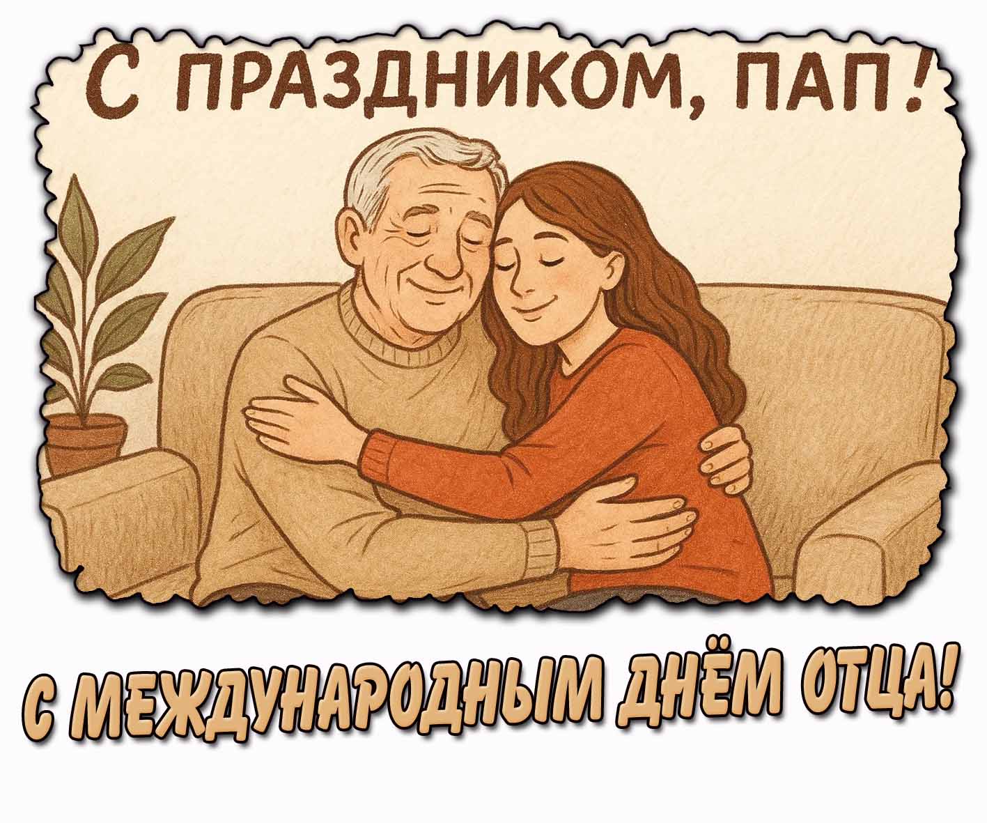 Открытка от дочери "С праздником, пап! С Международным днём отца!"
