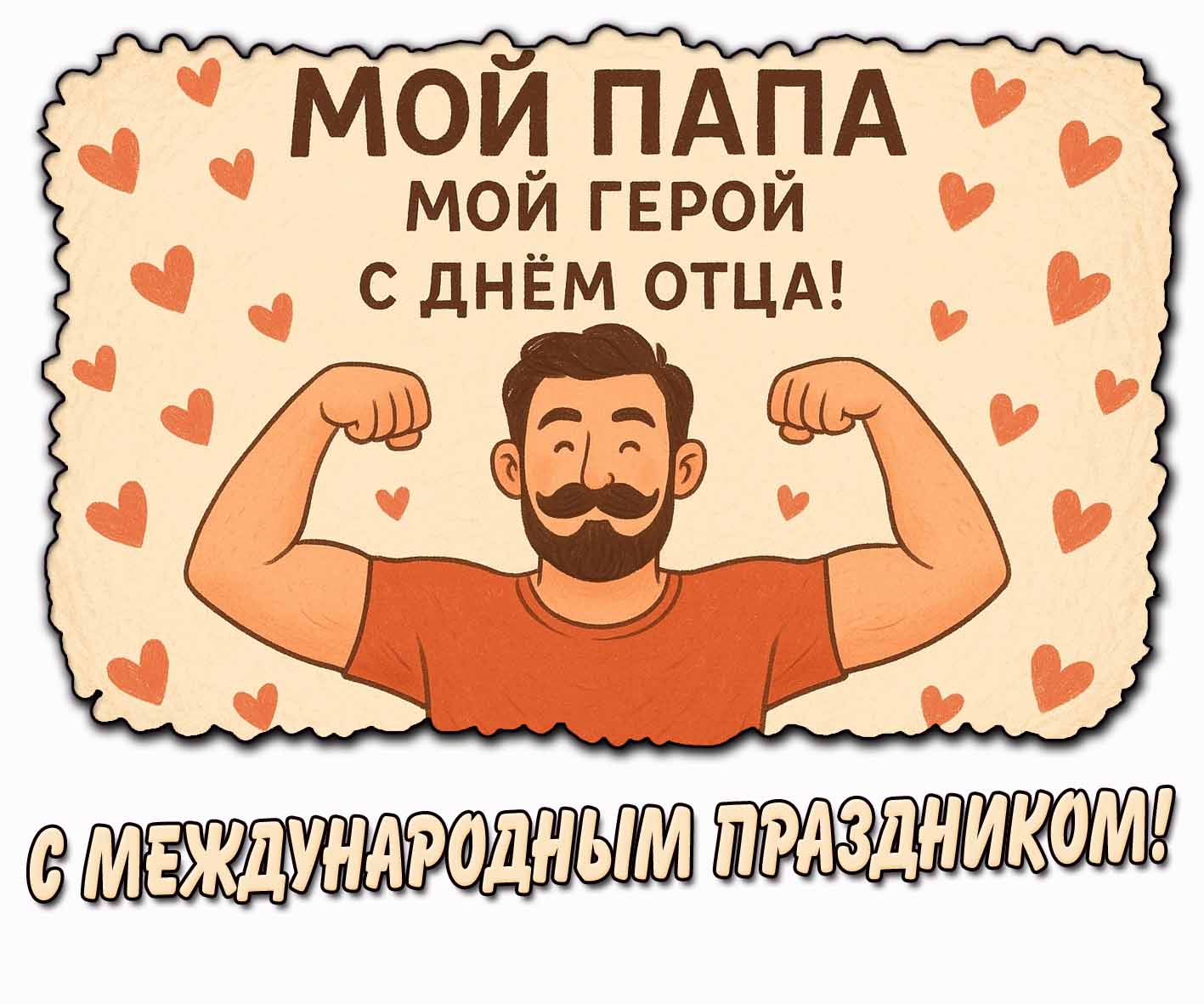 Картинка "Мой папа, мой герой! С днём отца! С Международным праздником!"