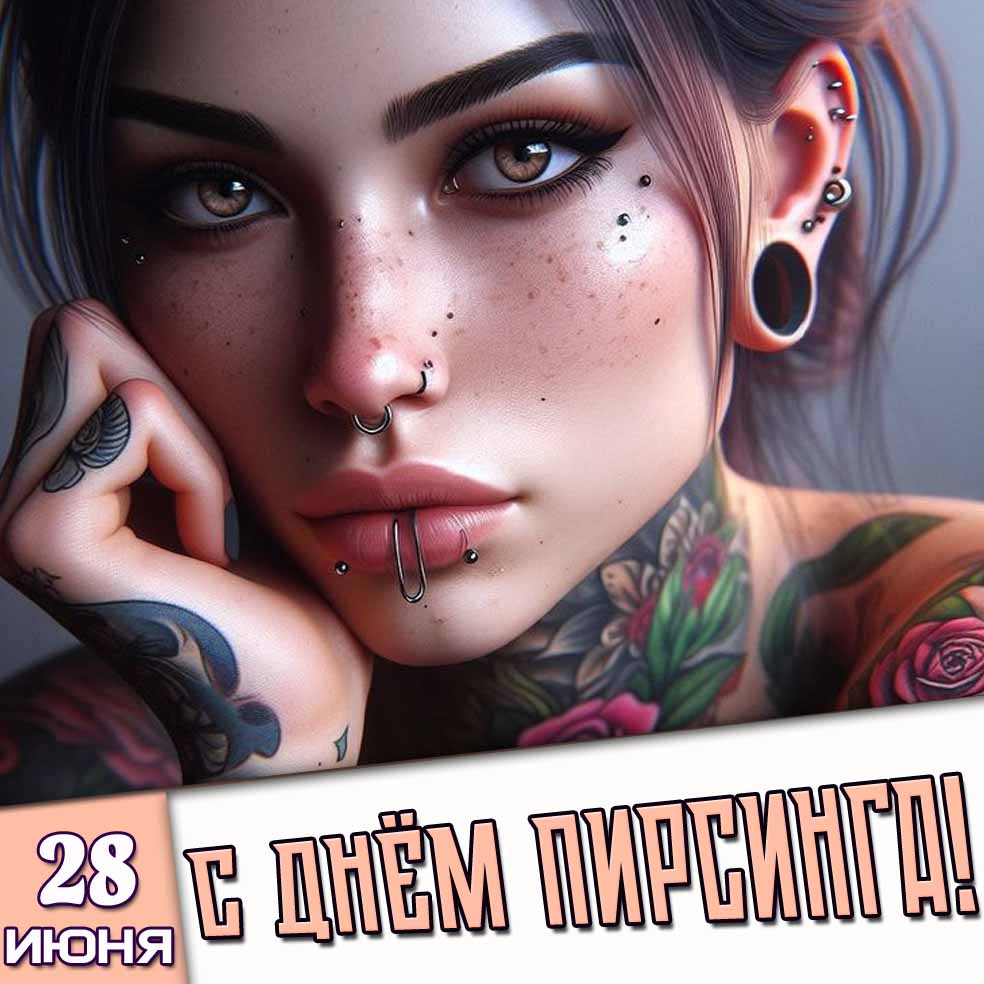 Картинка 28 июня - с днём пирсинга!