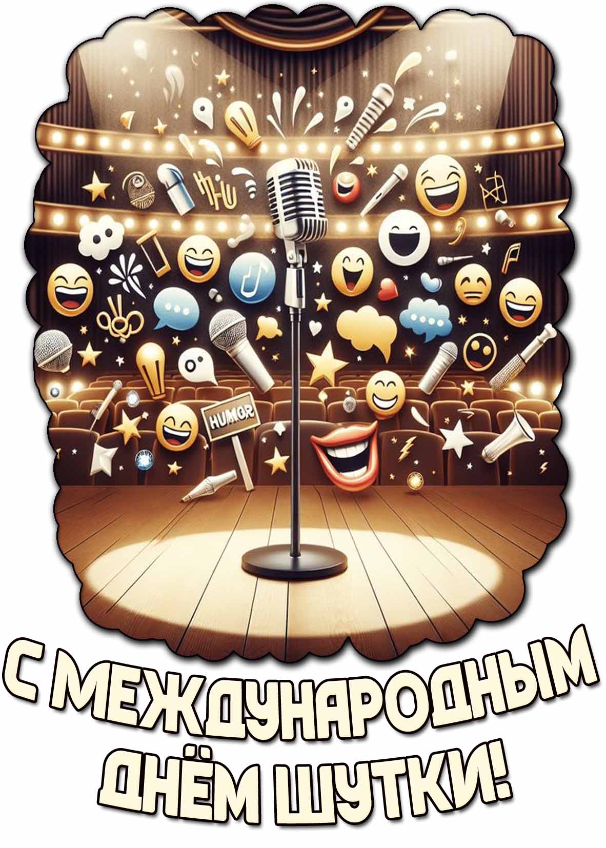 Стильная картинка с Международным днём шутки