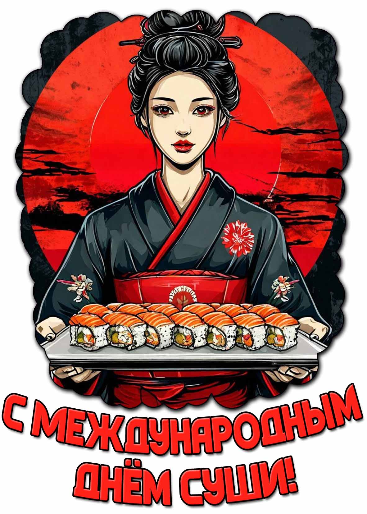 Открытка с Международным днём суши