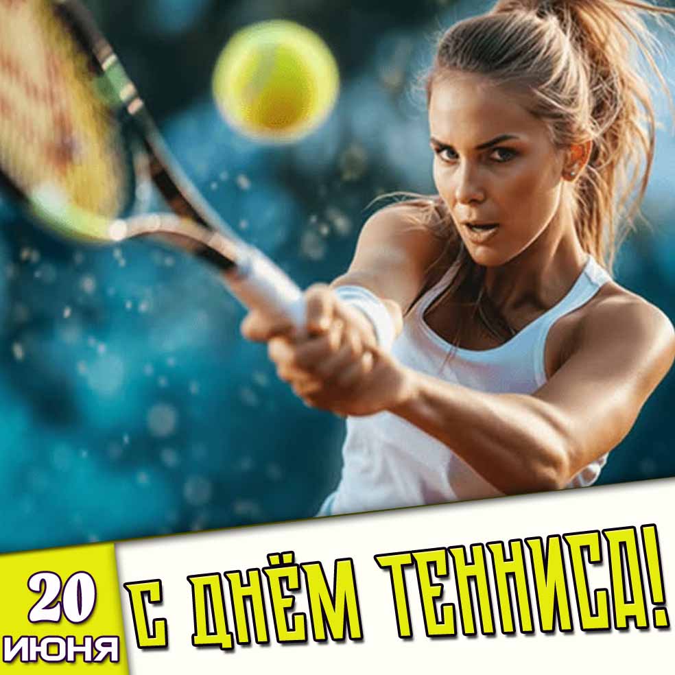 Открытка 20 июня - с днём тенниса!