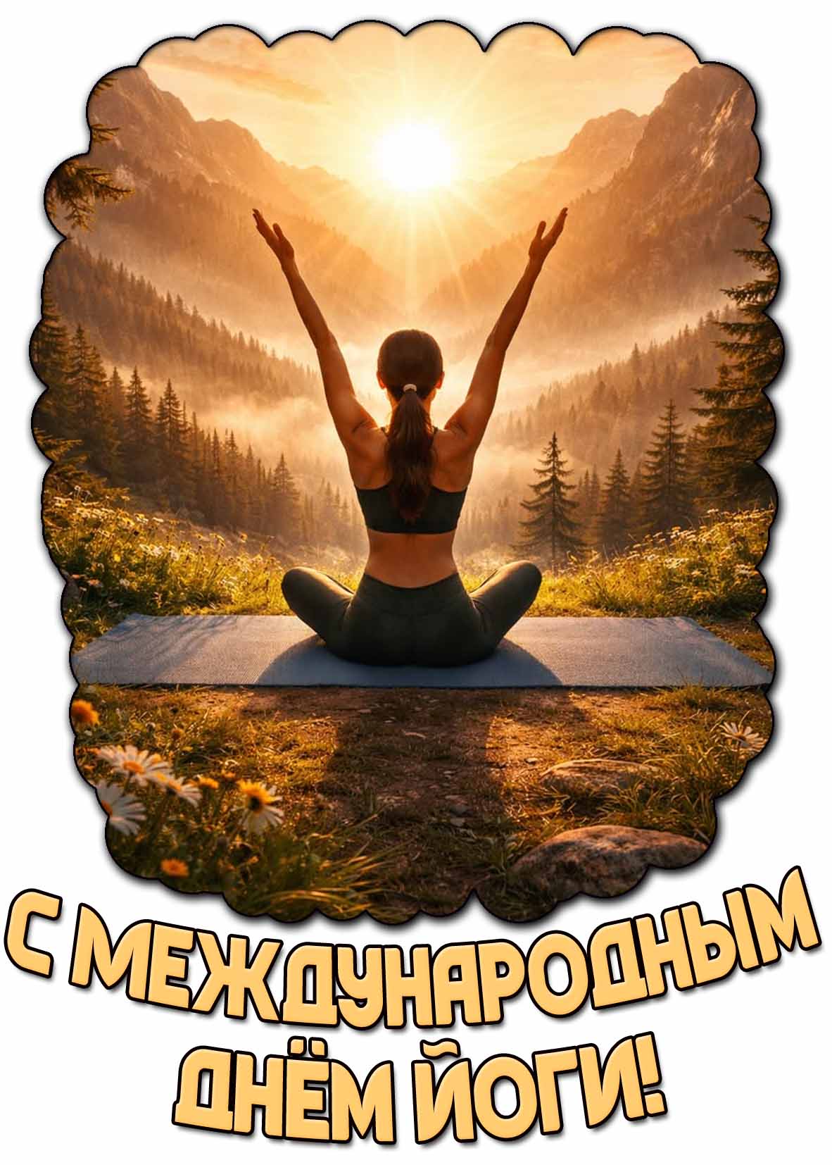 Открытка с Международным днём йоги