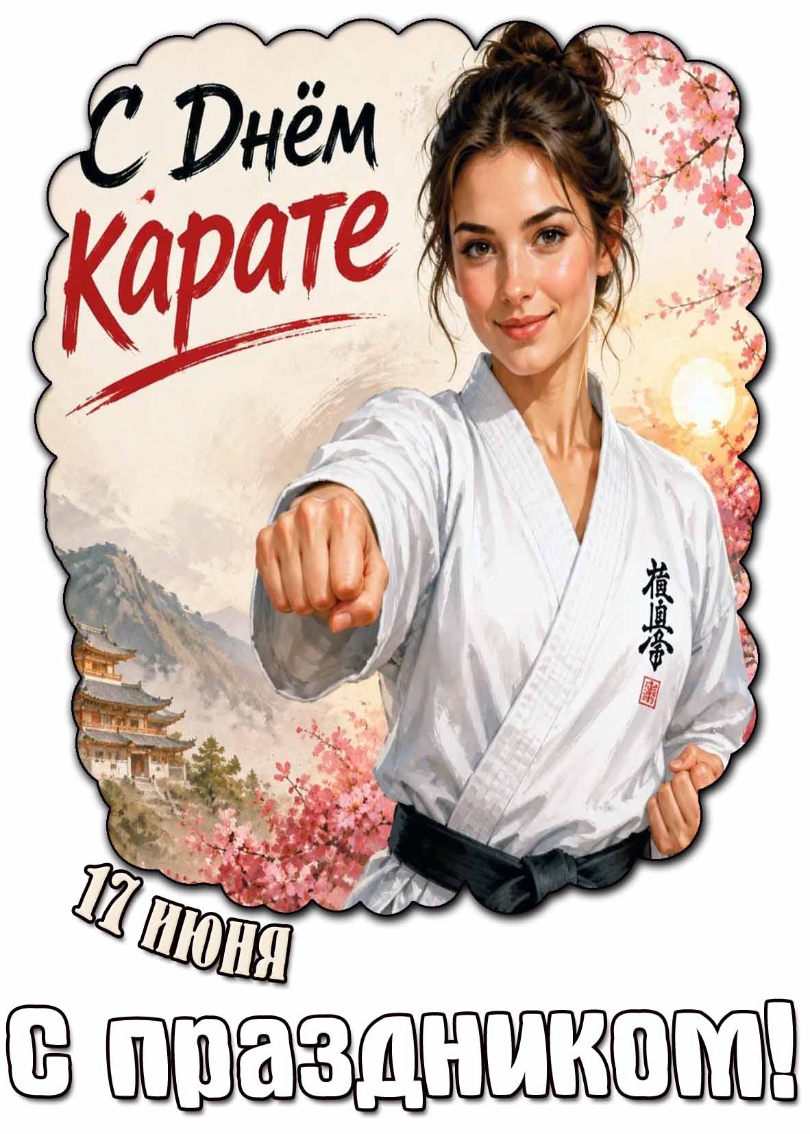Открытка 17 июня - с днём карате! С праздником!