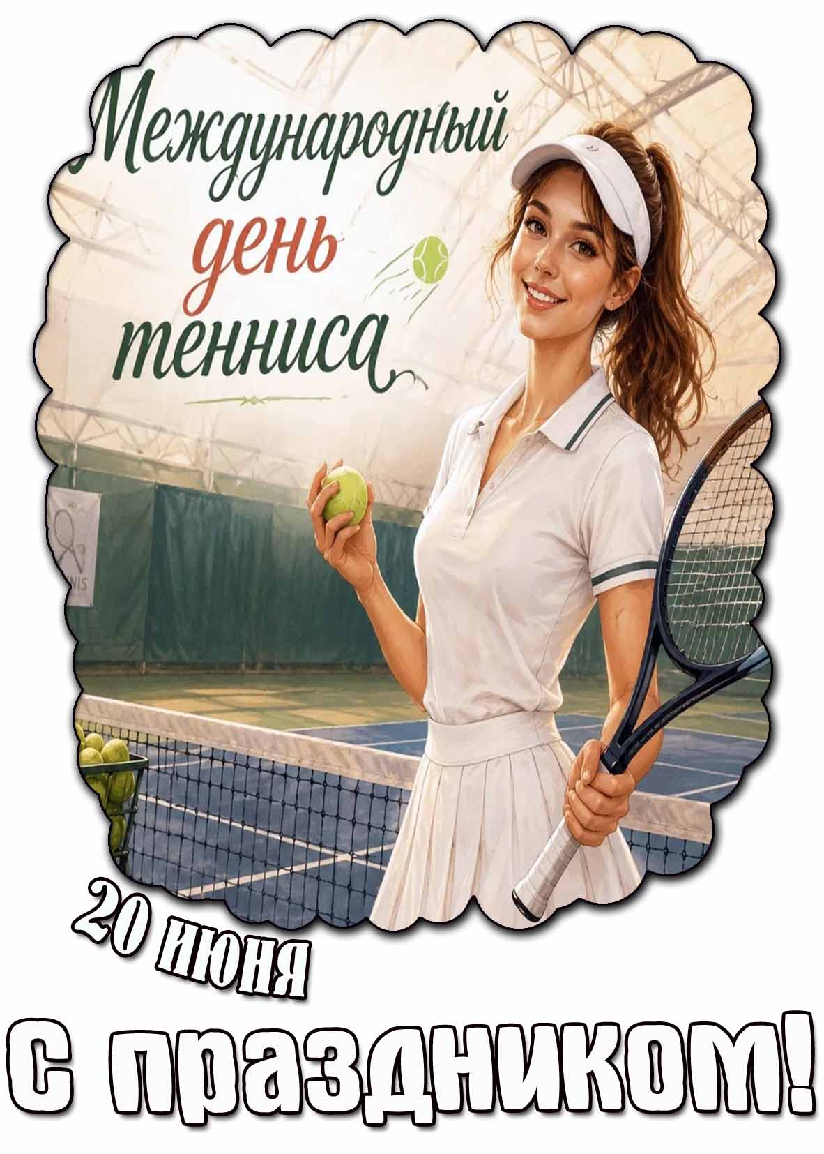 Открытка 20 июня - Международный день тенниса! С праздником!