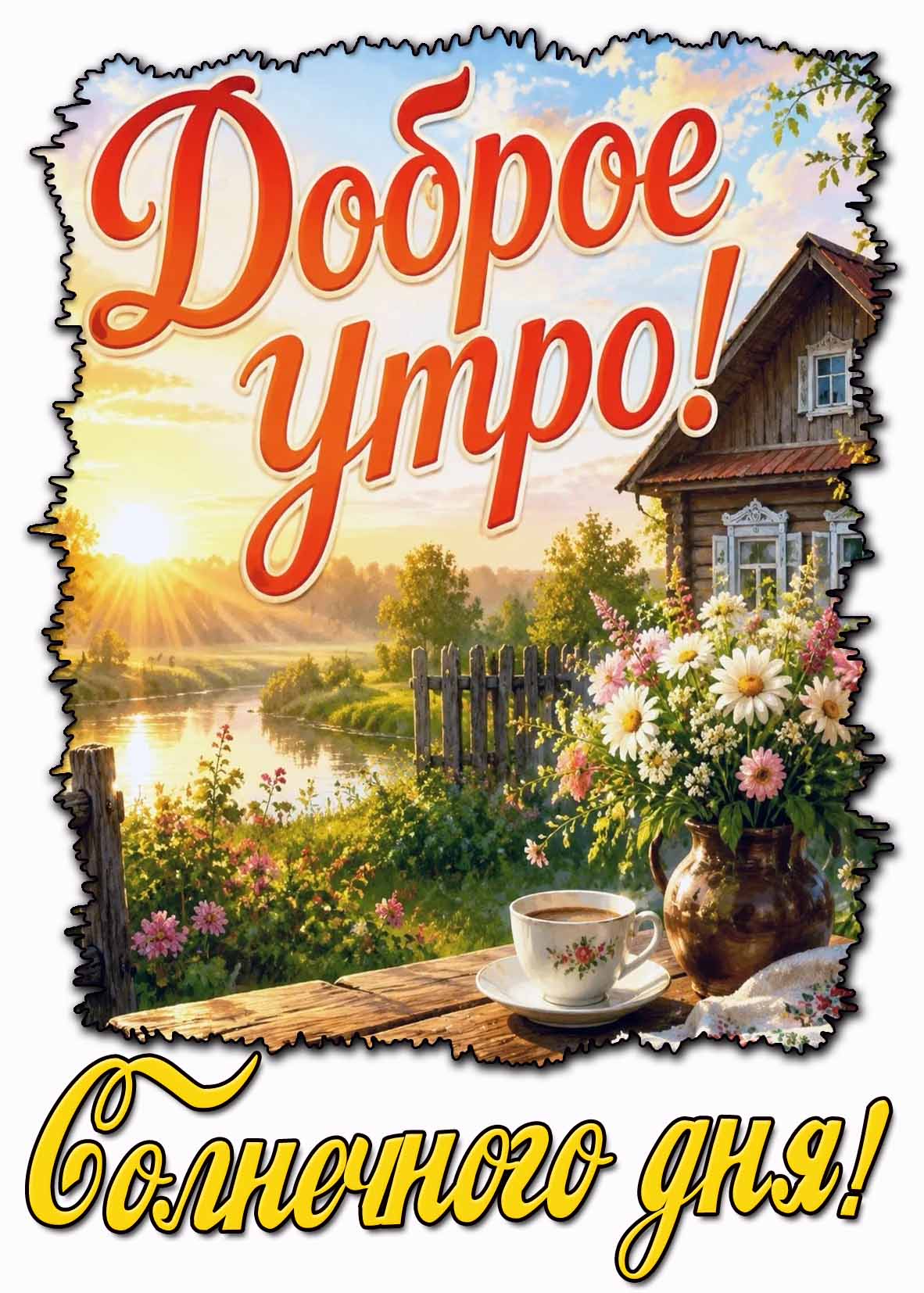 Летняя открытка "Доброе утро! Солнечного дня!"