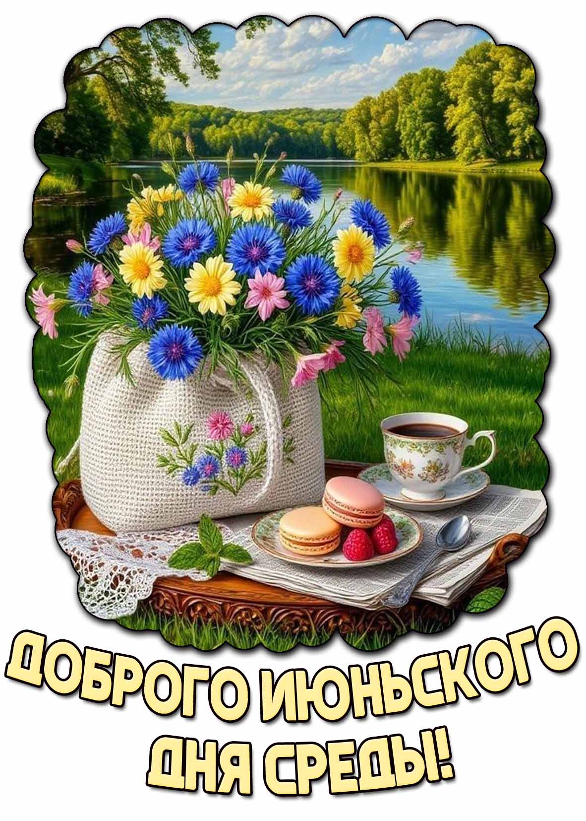 Красивая открытка доброго июньского дня среды