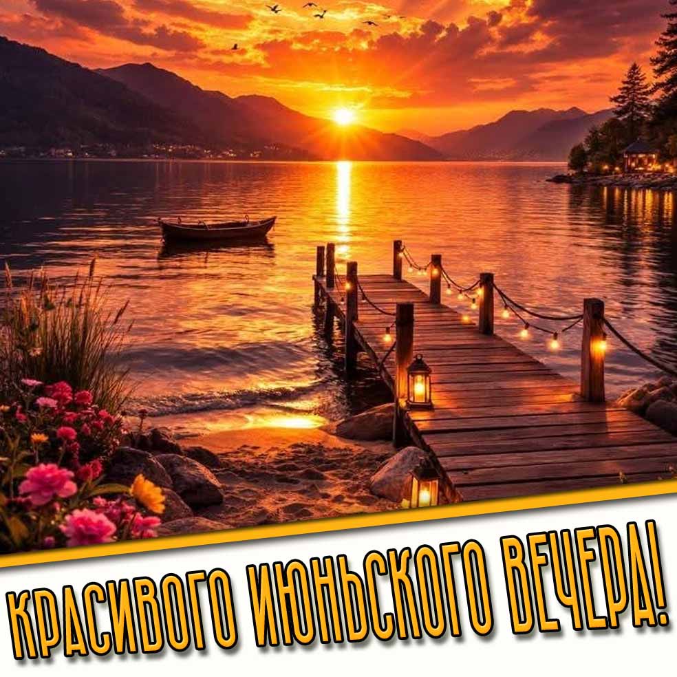 Открытка красивого июньского вечера