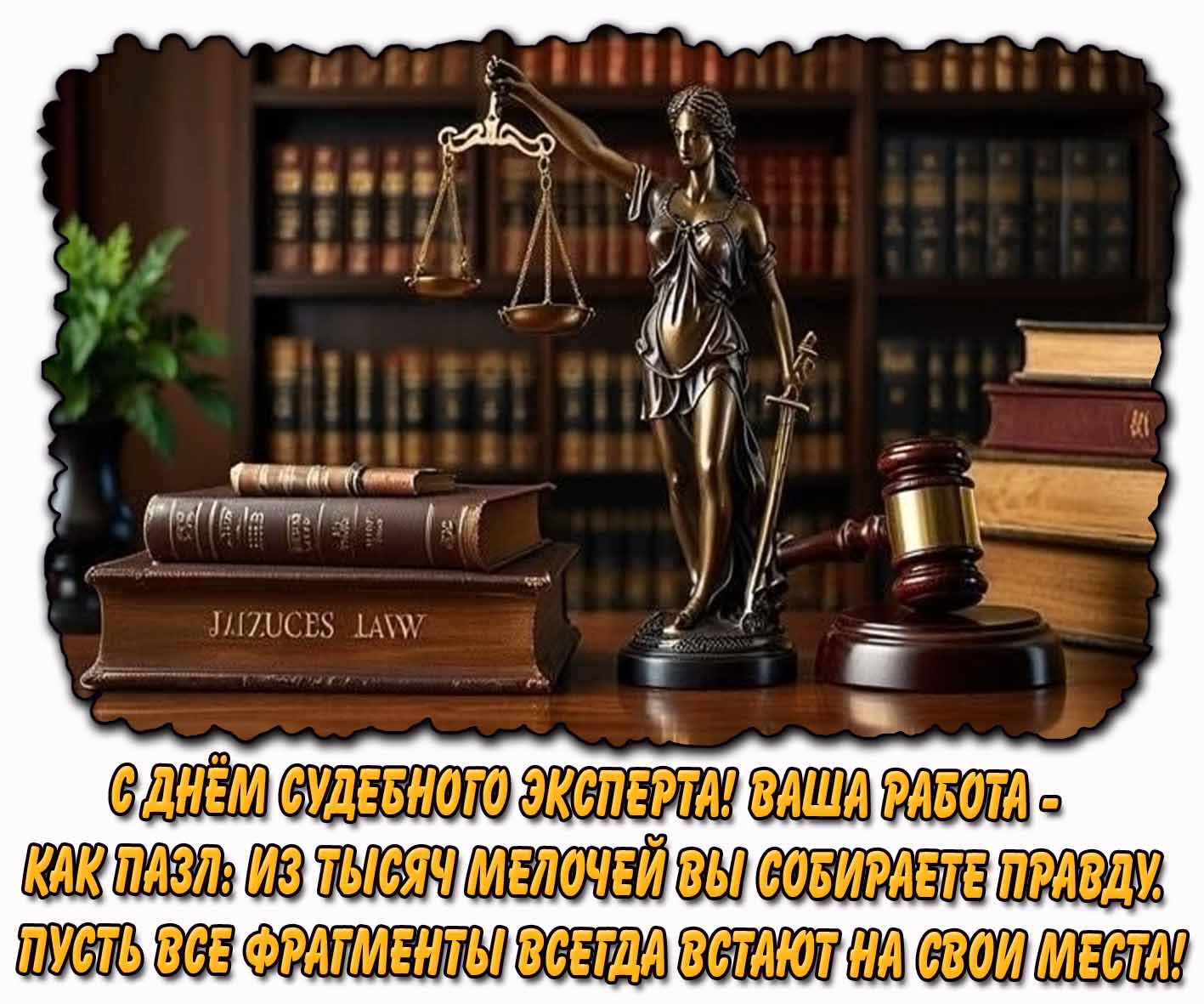 Открытка - поздравление с днём судебного эксперта!