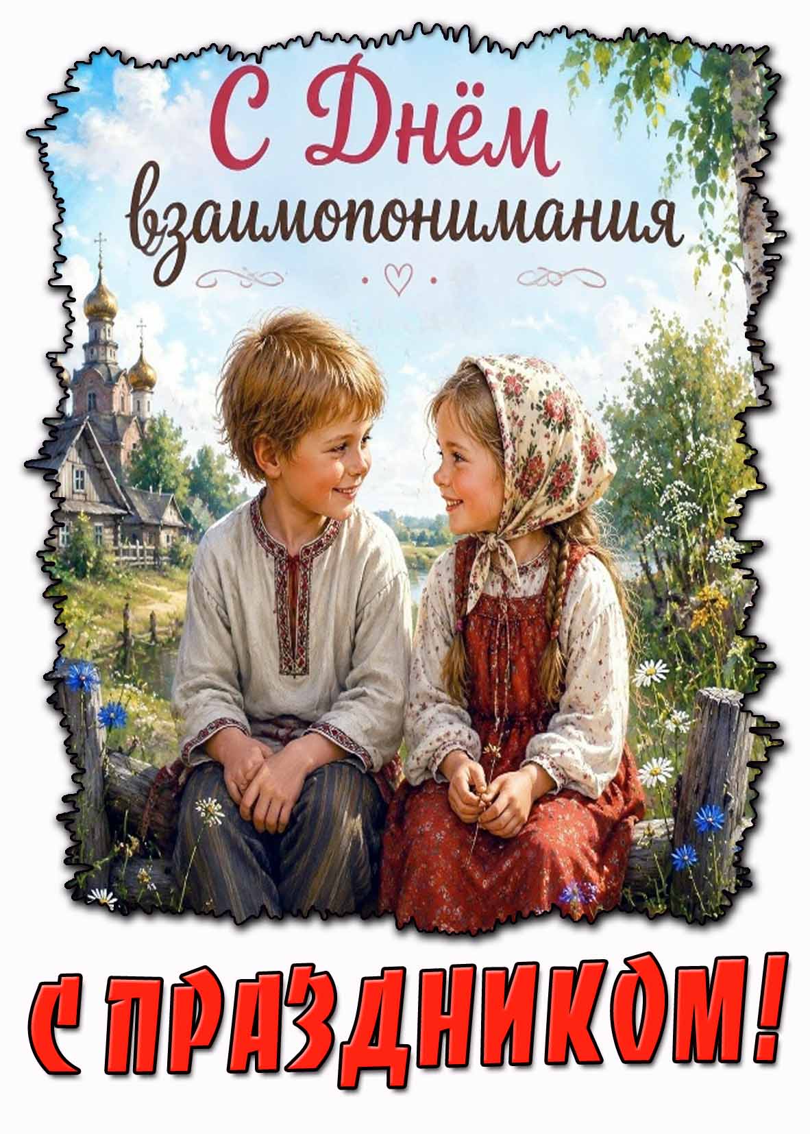 Открытка "С днём взаимопонимания! С праздником!"