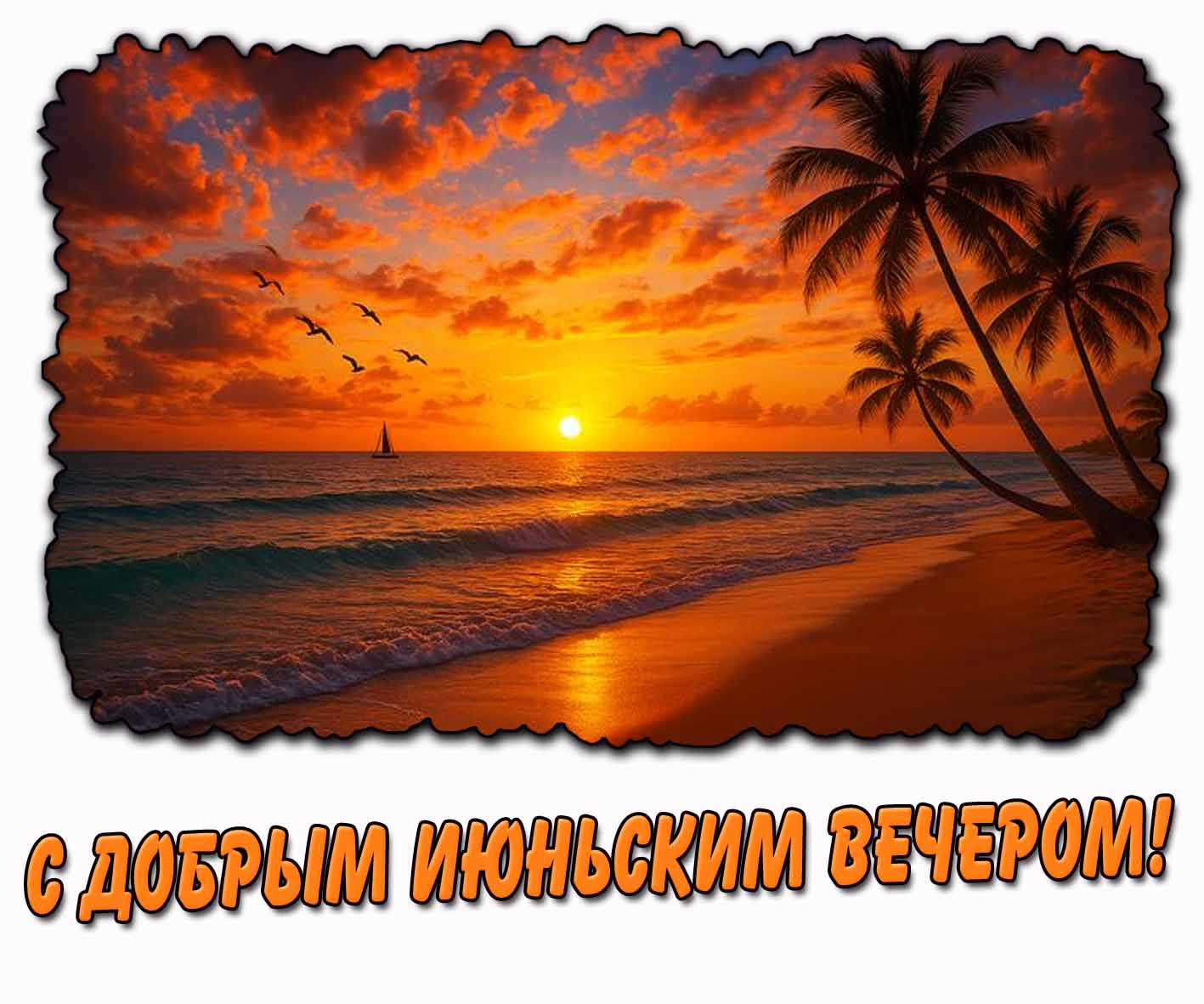 Открытка с добрым июньским вечером