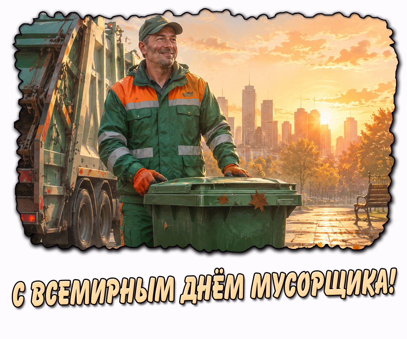 Открытка с Всемирным днём мусорщика