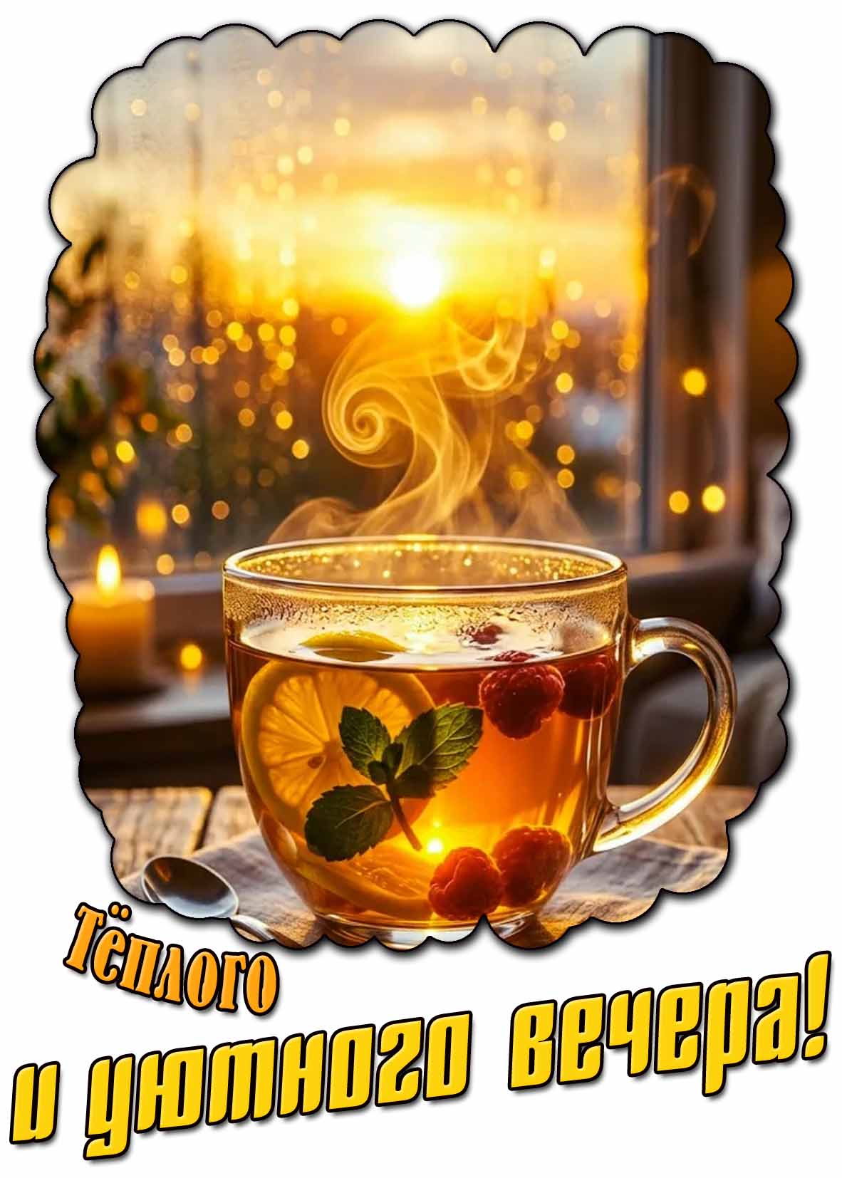 Открытка тёплого и уютного вечера