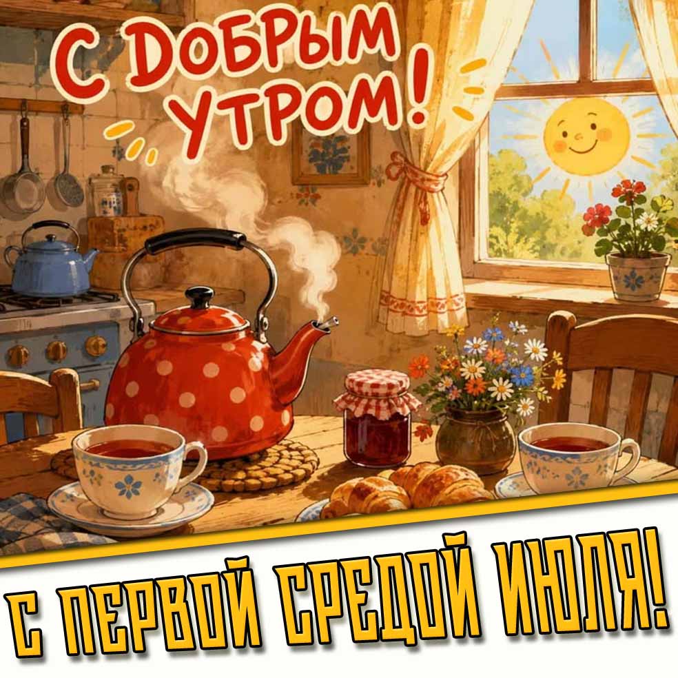 Картинка "С добрым утром! С первой средой июля!"