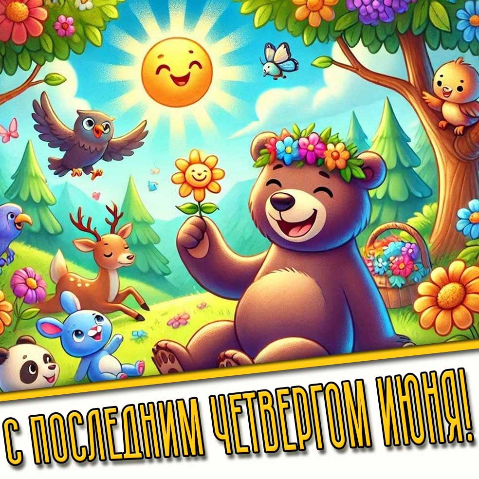 С последним четвергом июня! - прикольная открытка