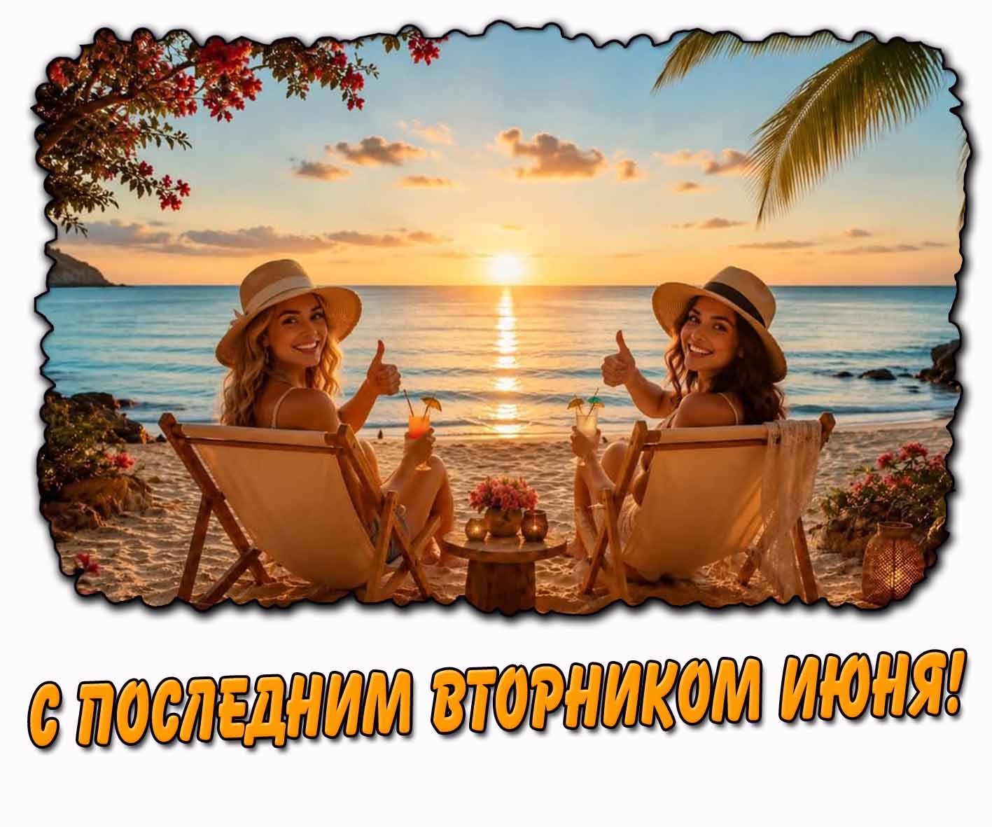 С последним вторником июня! - пляжная открытка