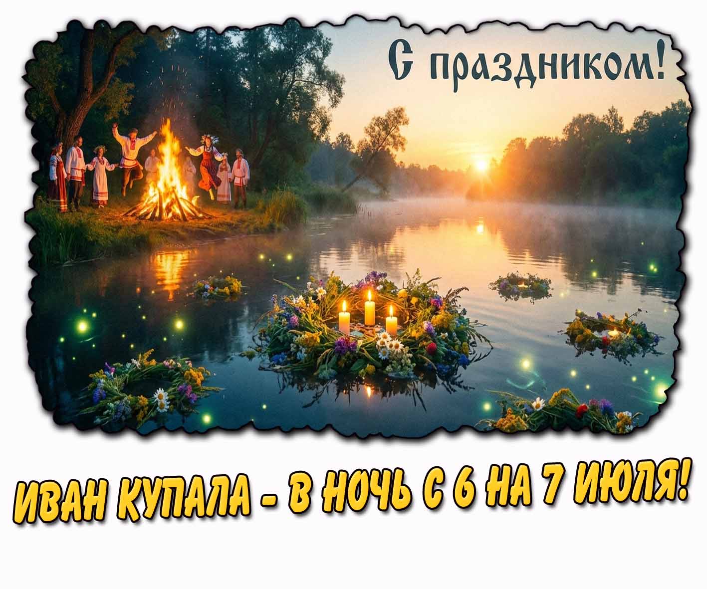 Открытка "Иван Купала - в ночь с 6 на 7 июля! С праздником!"