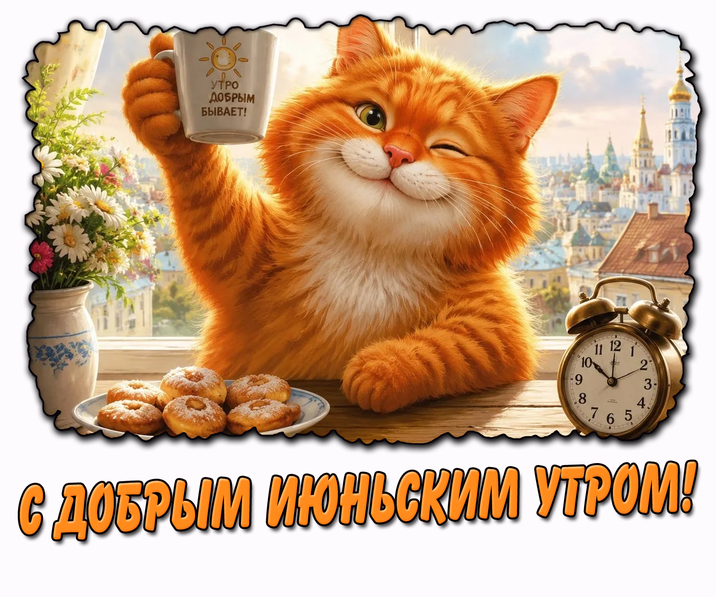 Прикольная открытка с добрым июньским утром!