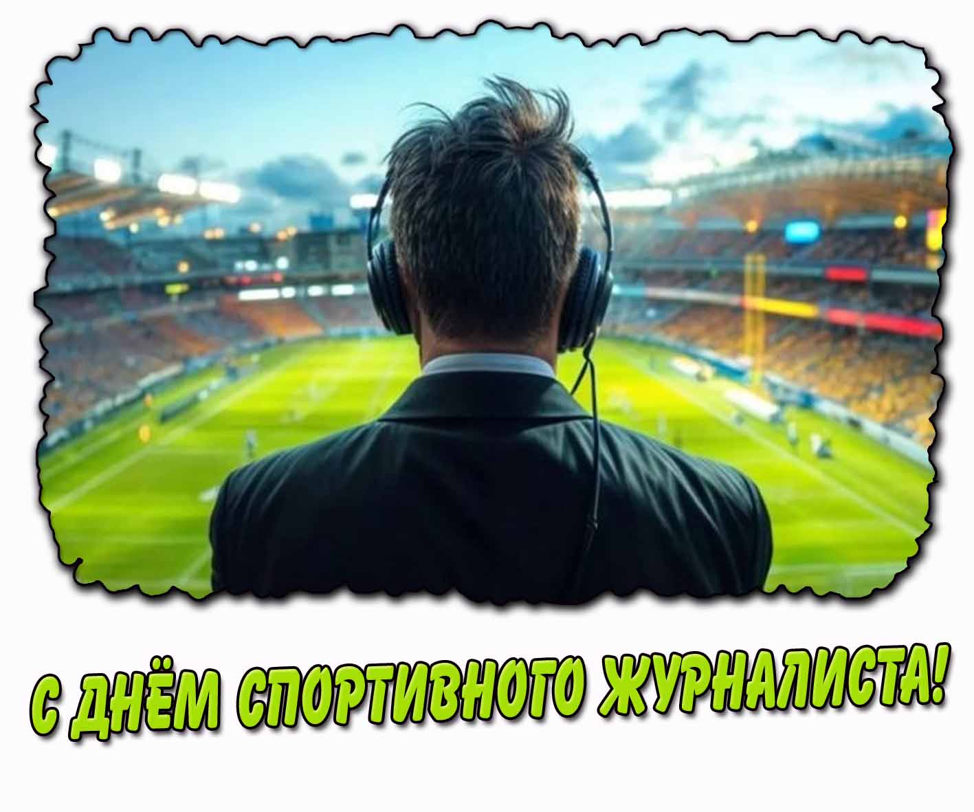 С днём спортивного журналиста! - стильная открытка