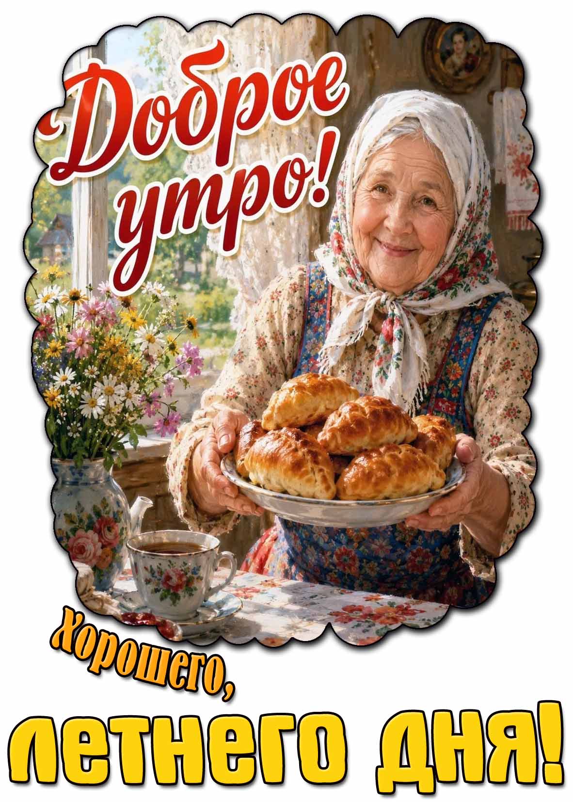 Вкусная открытка "Доброе утро! Хорошего, летнего дня!"